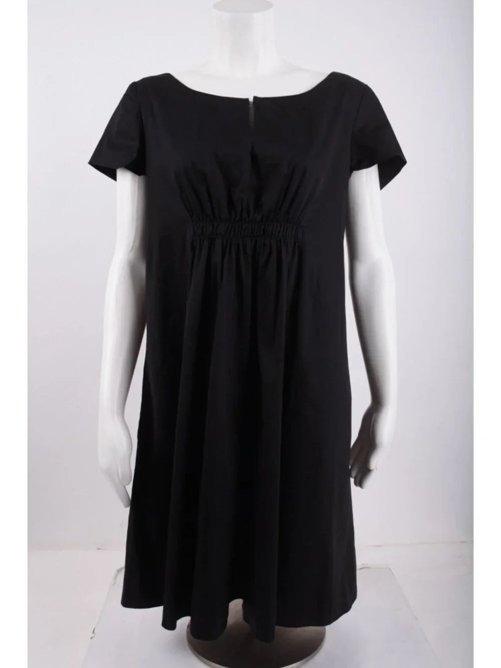 VTG Moschino Cheap Chic Womens Dress US 12 IT 46 Black Empire Waist Y2K Pockets